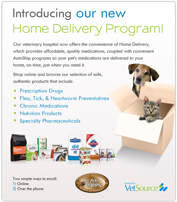 Deliver your pet's medications directly to your door!